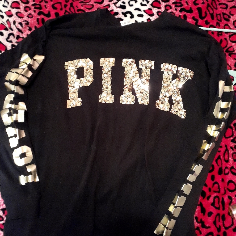 Blingy Victoria's secret pink shirt